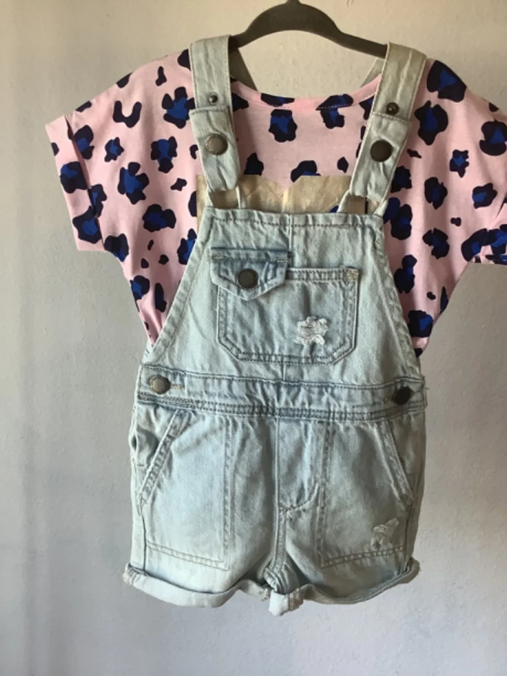 NWT COTTON ON KIDS Girls Slouch Shortall Denim & Retro MTV Tee Size 3 Outfit 2PC